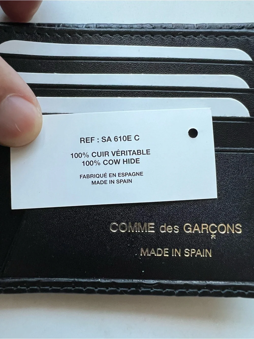 Comme des Garcons Black Embossed Leather Wallet